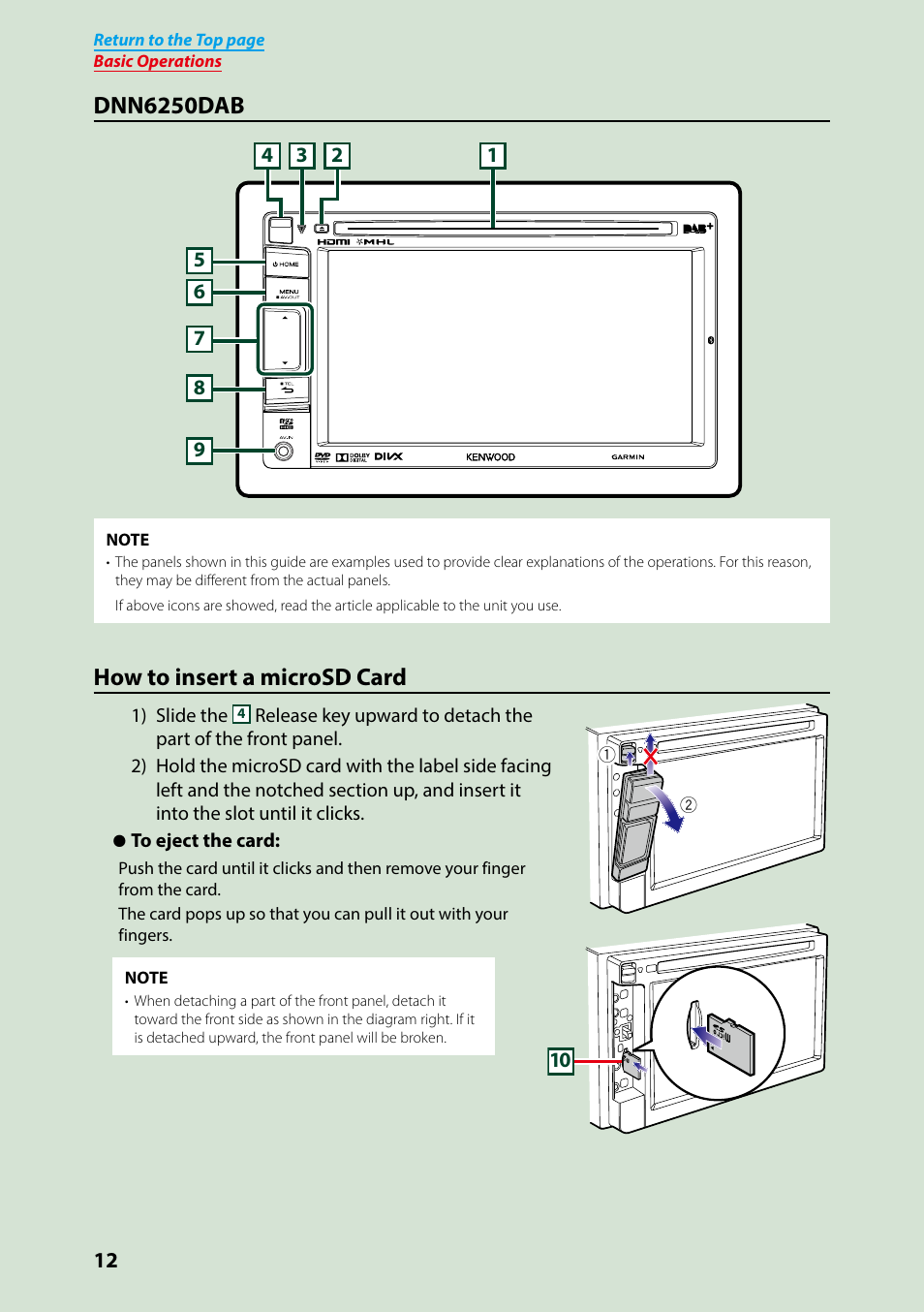 Dnn6250dab, How to insert a microsd card | Kenwood DNN9250DAB User Manual | Page 13 / 172