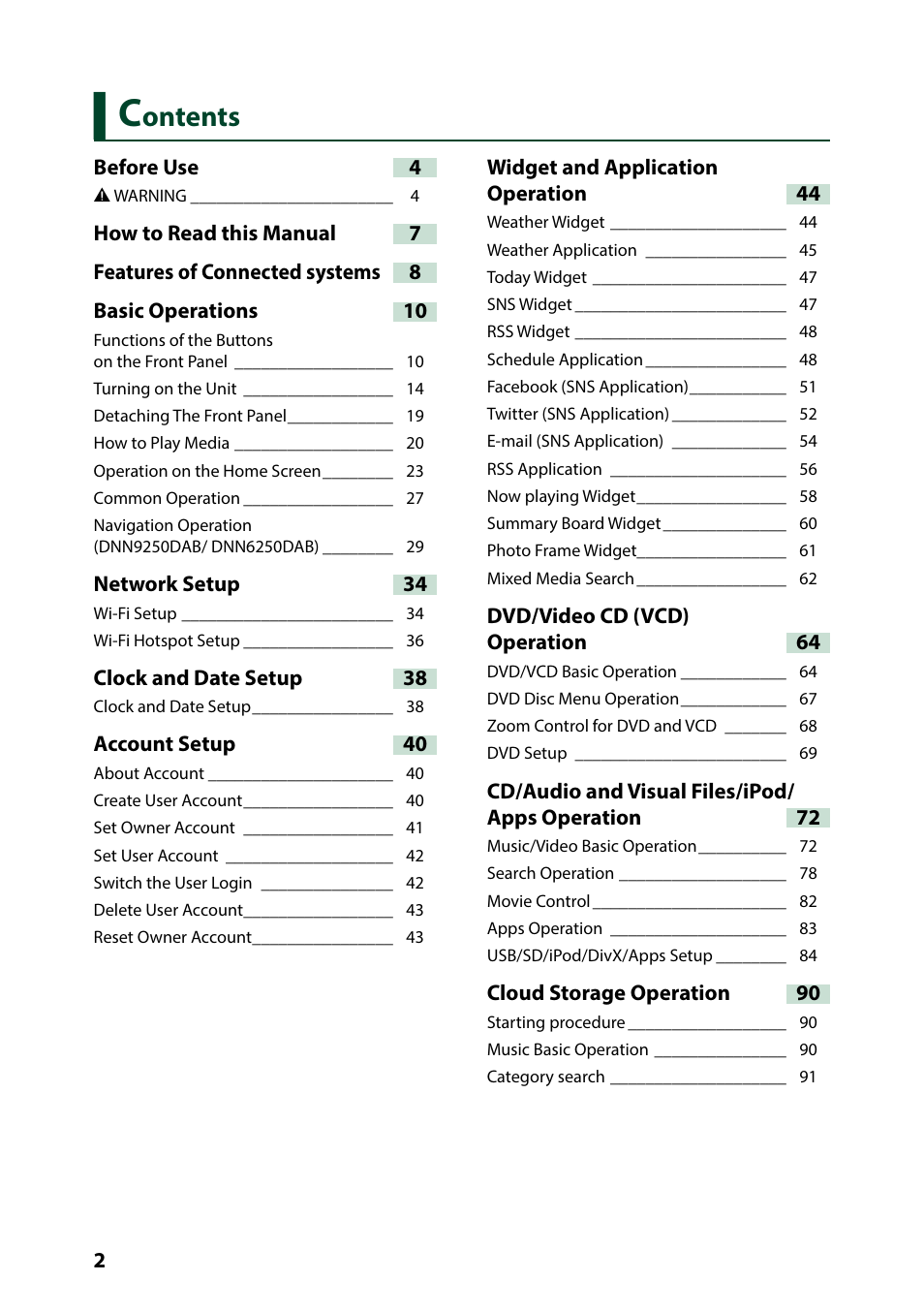 Kenwood DNN9250DAB User Manual | Page 3 / 172