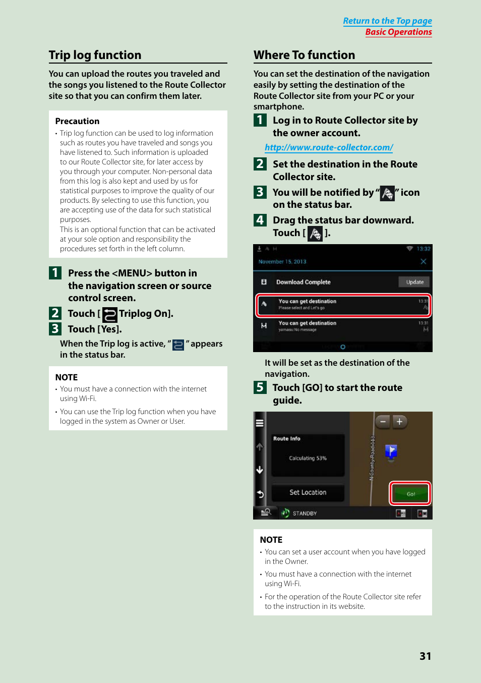 P.31), Trip log function, Where to function | Kenwood DNN9250DAB User Manual | Page 32 / 172