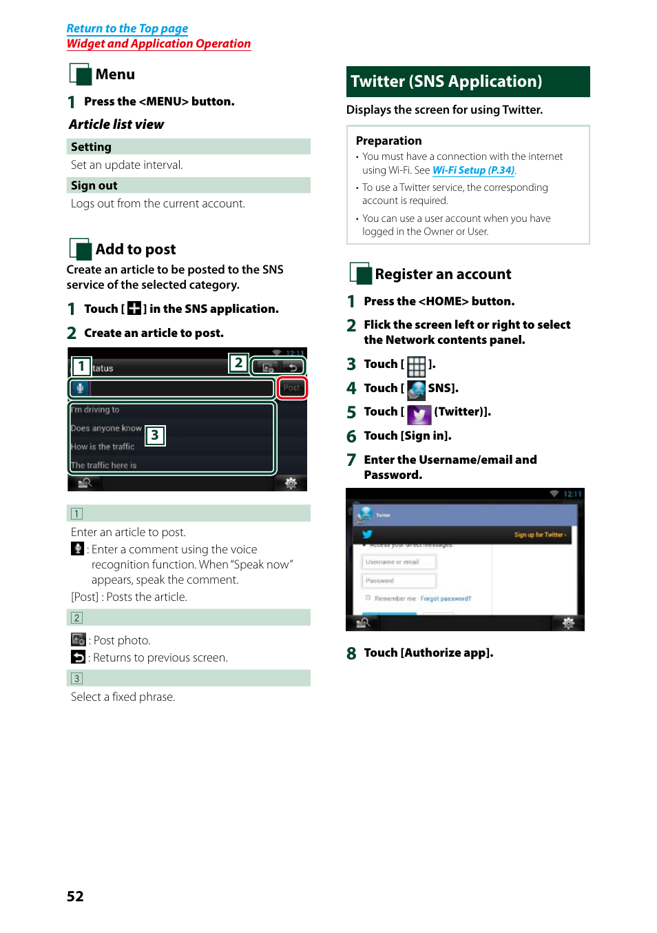 Twitter (sns application) | Kenwood DNN9250DAB User Manual | Page 53 / 172