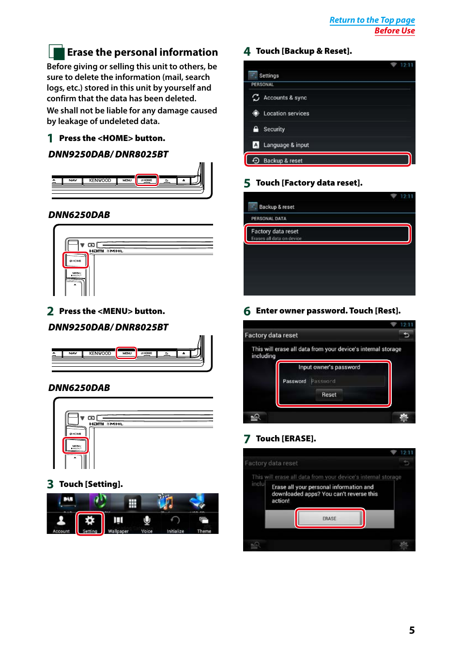 Kenwood DNN9250DAB User Manual | Page 6 / 172