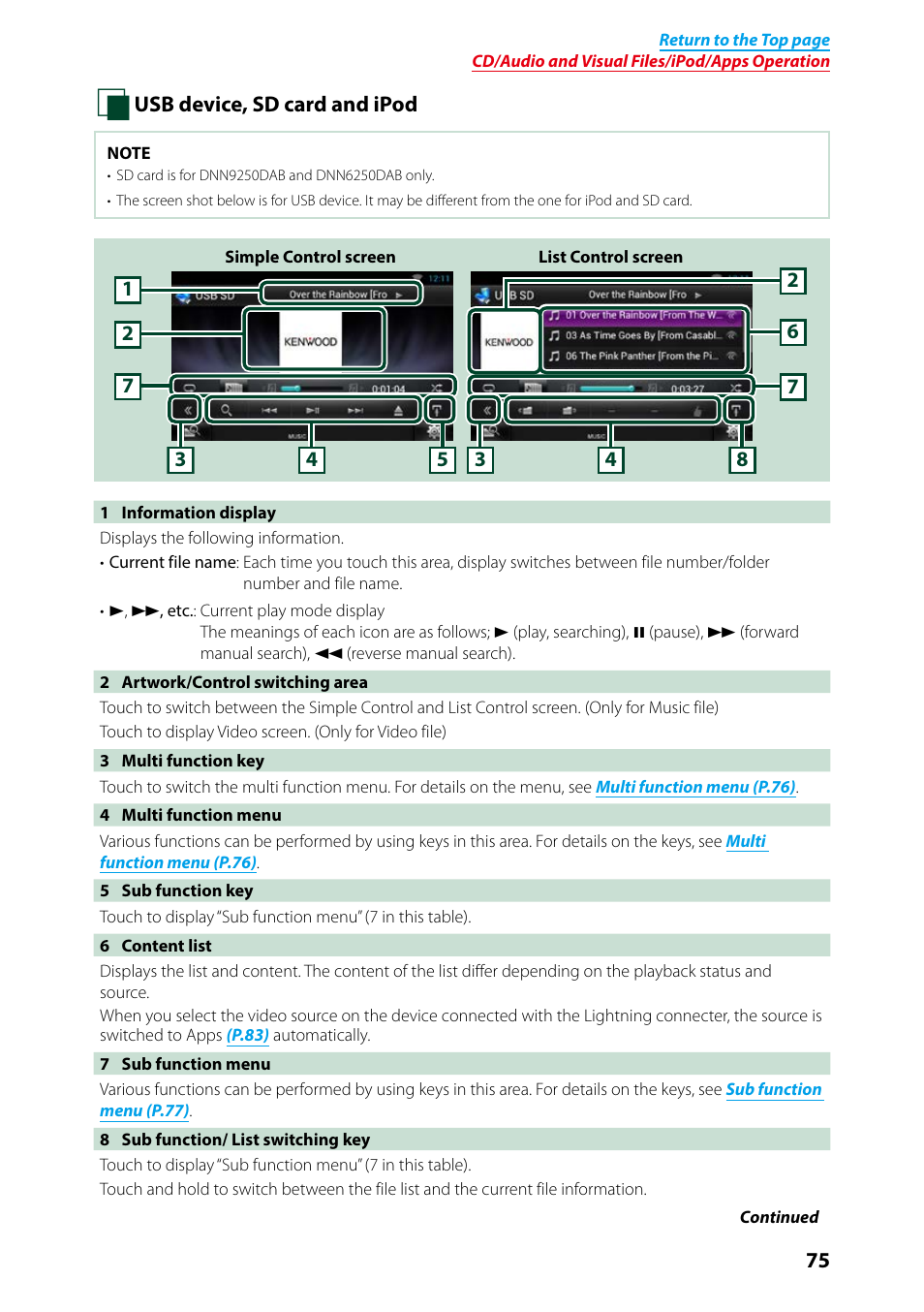 P.75) | Kenwood DNN9250DAB User Manual | Page 76 / 172