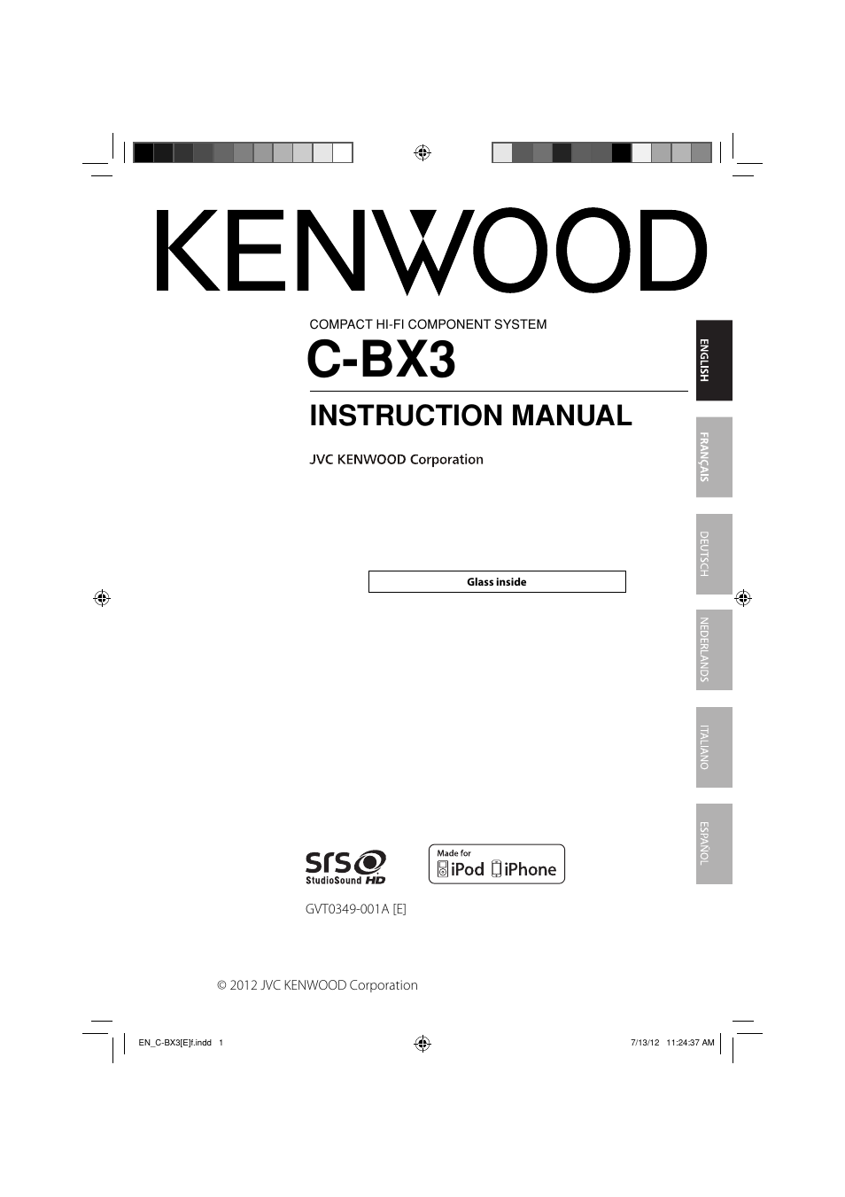 Kenwood C-BX3 User Manual | 12 pages