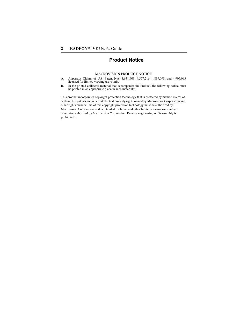 Product notice | ATI Technologies RADEON 137-40225-20 User Manual | Page 2 / 28