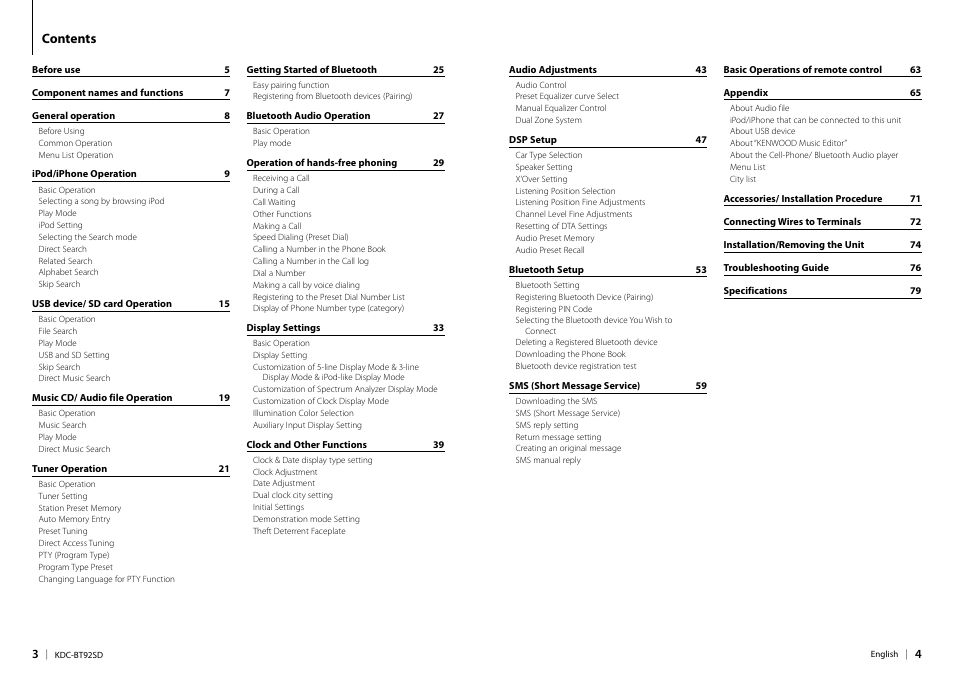 Kenwood KDC-BT92SD User Manual | Page 2 / 41