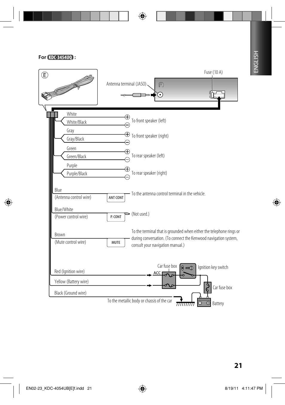 Kenwood KDC-3054UR User Manual | Page 21 / 23