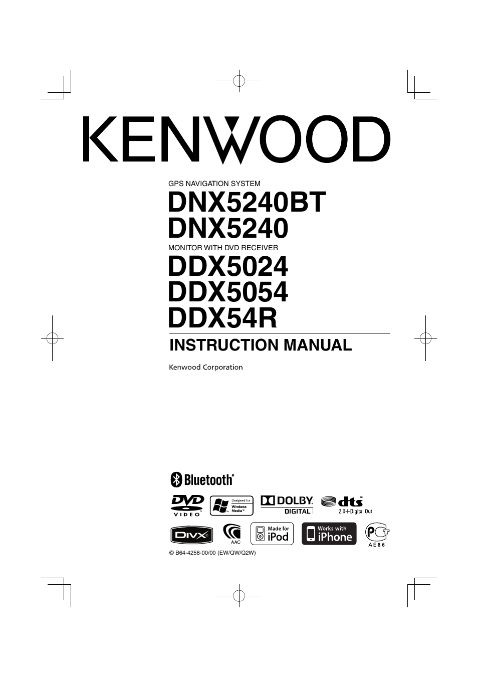 Kenwood DNX5240BT User Manual | 96 pages