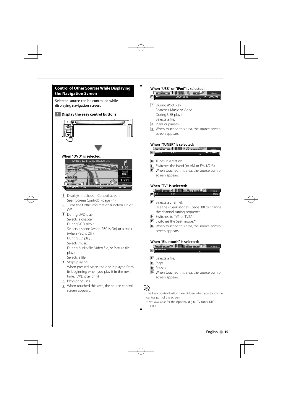 Kenwood DNX5240BT User Manual | Page 15 / 96