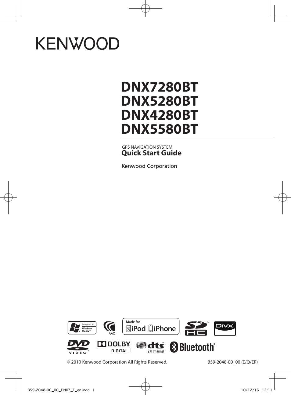 Kenwood DNX5280BT User Manual | 36 pages