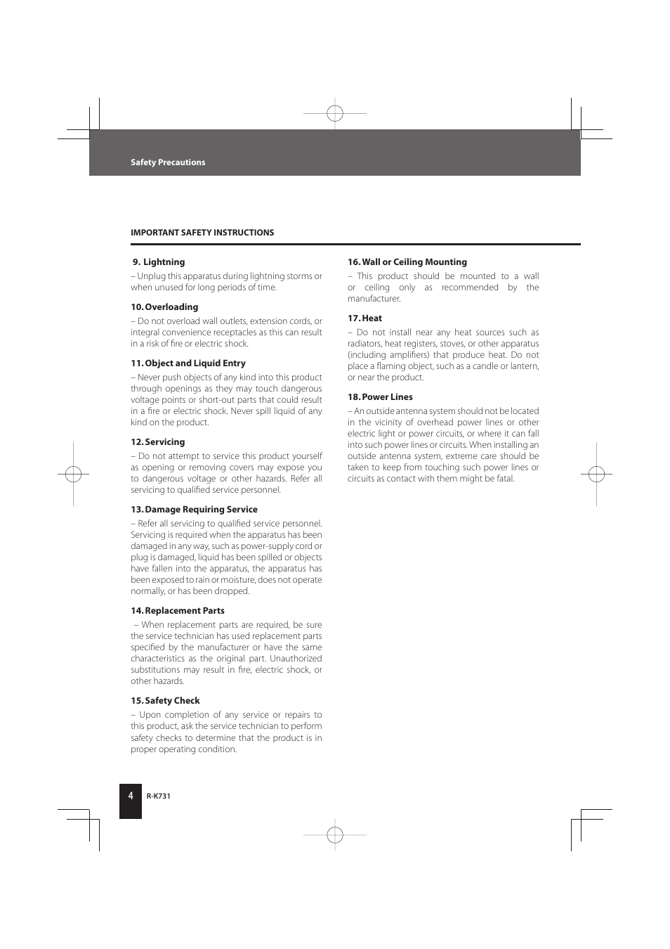 Kenwood K-731-B User Manual | Page 4 / 76