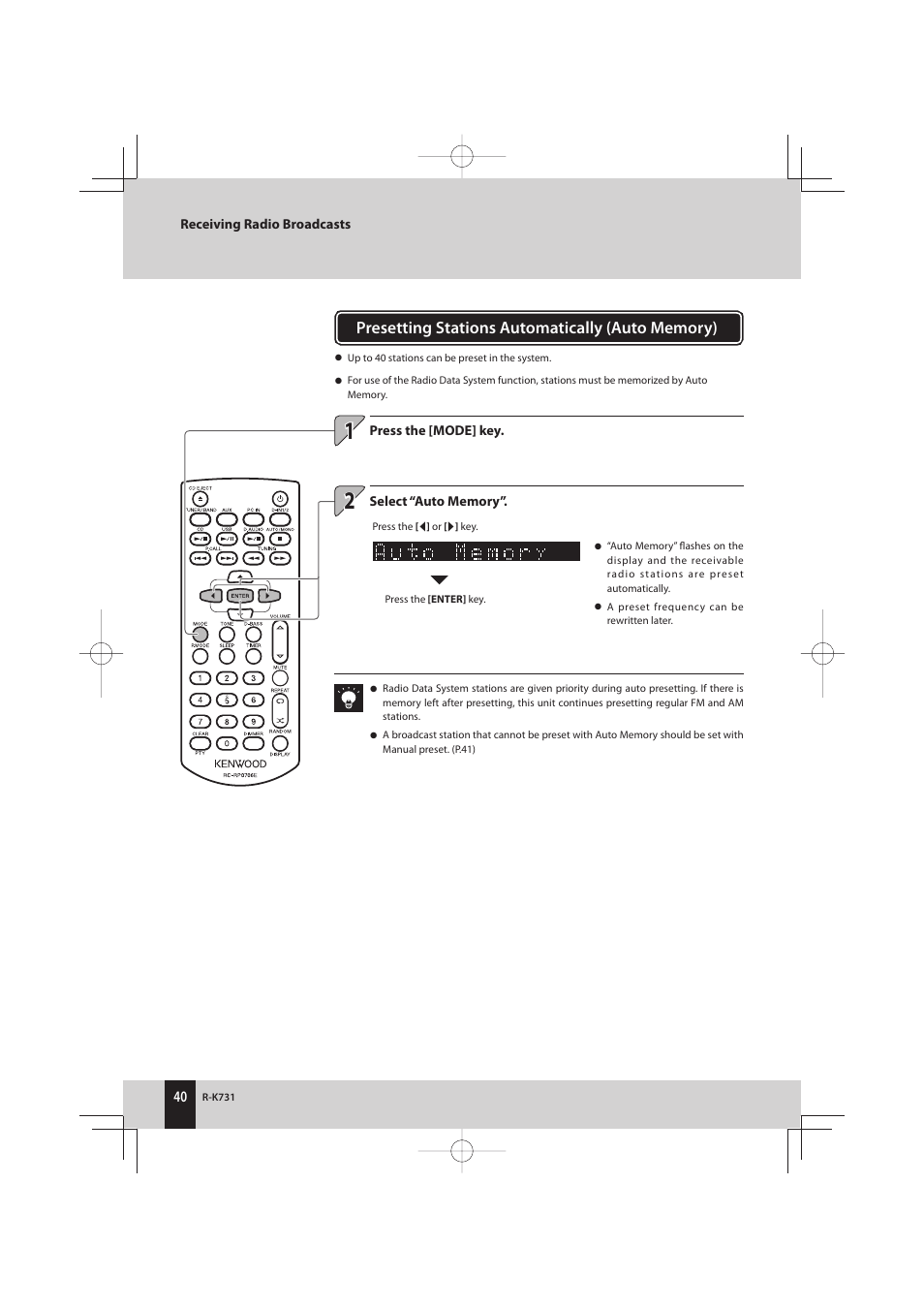 Kenwood K-731-B User Manual | Page 40 / 76