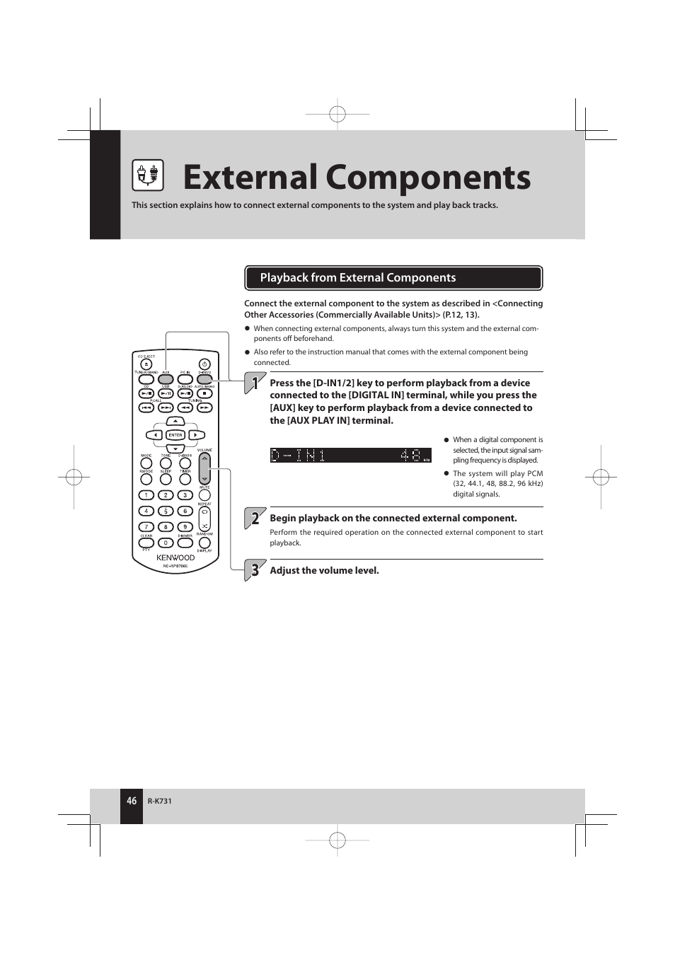 External components | Kenwood K-731-B User Manual | Page 46 / 76