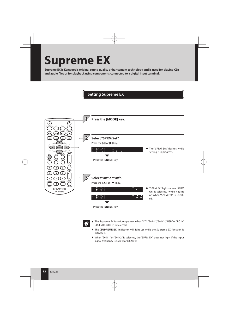 Supreme ex | Kenwood K-731-B User Manual | Page 56 / 76