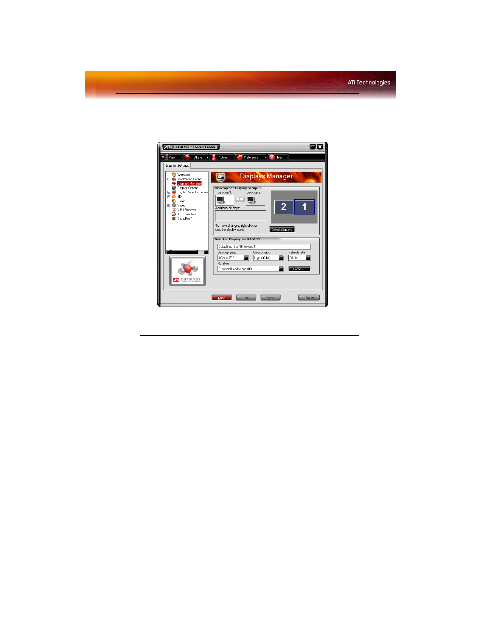 Video, To access the video aspect, Display options | ATI Technologies RADEON X1950 XTX User Manual | Page 28 / 92