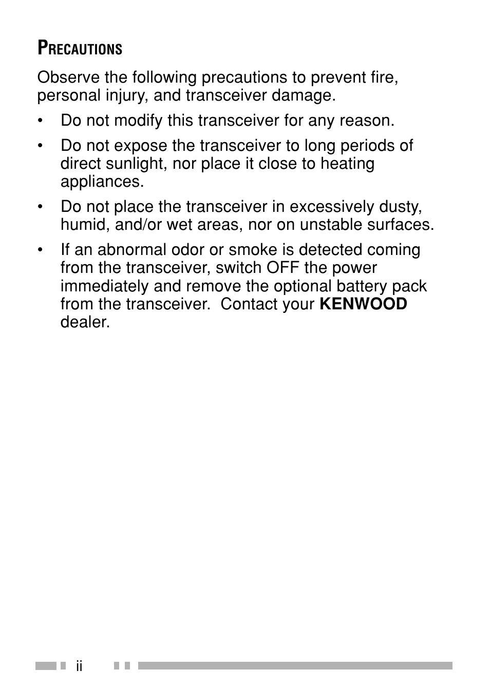 Kenwood TK-3160E3 - Discontinued User Manual | Page 5 / 36