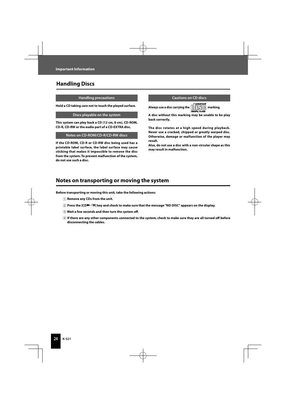 Kenwood K-521-B User Manual | Page 24 / 76