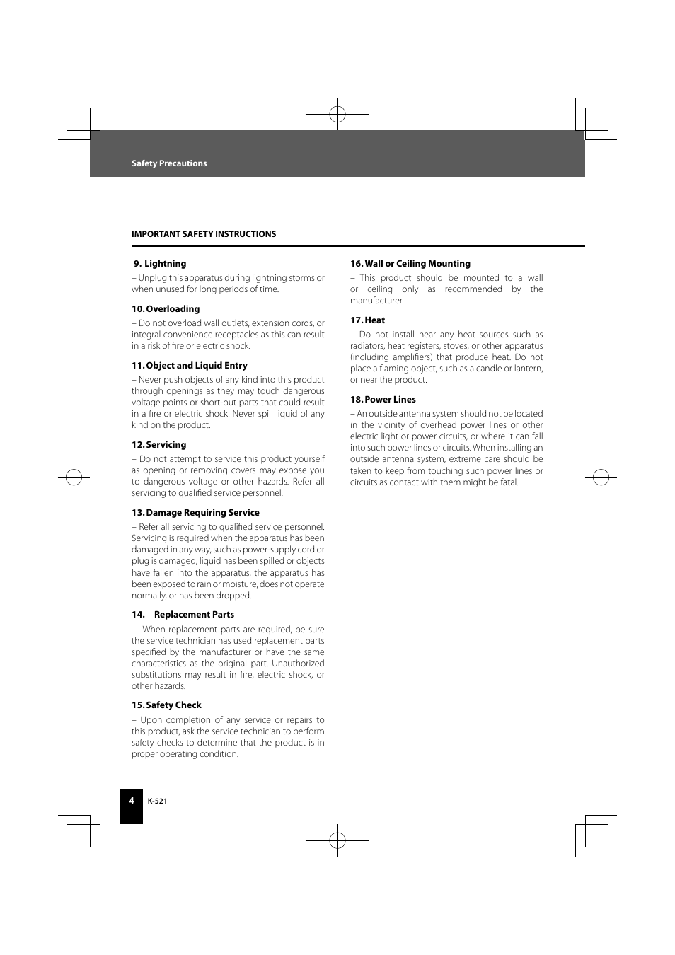 Kenwood K-521-B User Manual | Page 4 / 76