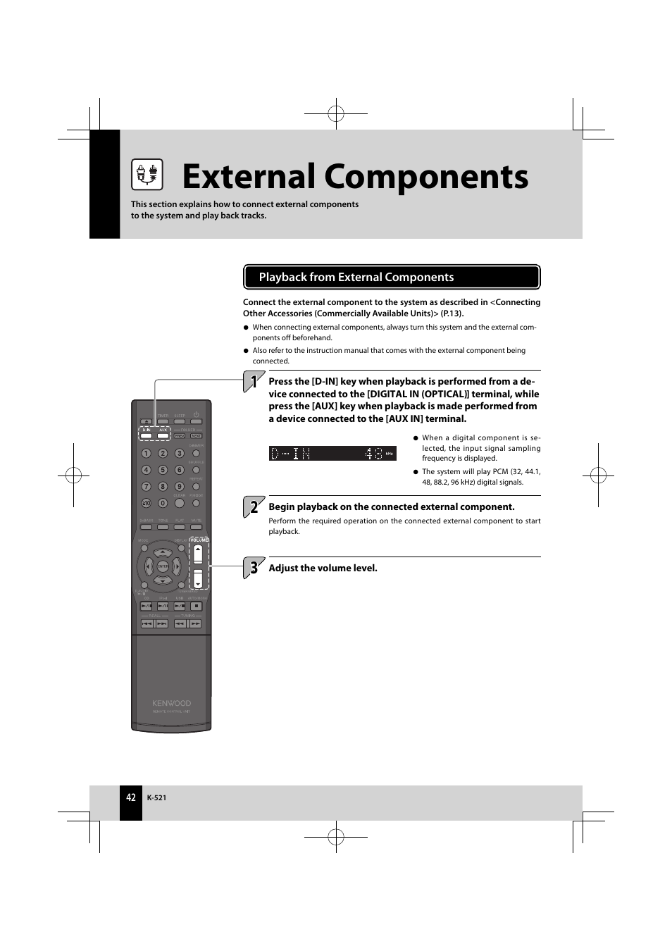 External components | Kenwood K-521-B User Manual | Page 42 / 76