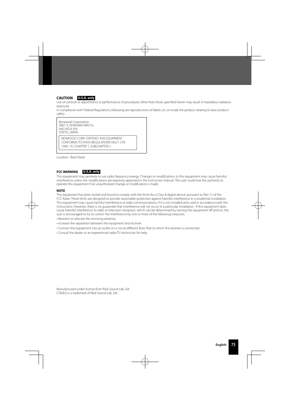 Kenwood K-521-B User Manual | Page 75 / 76