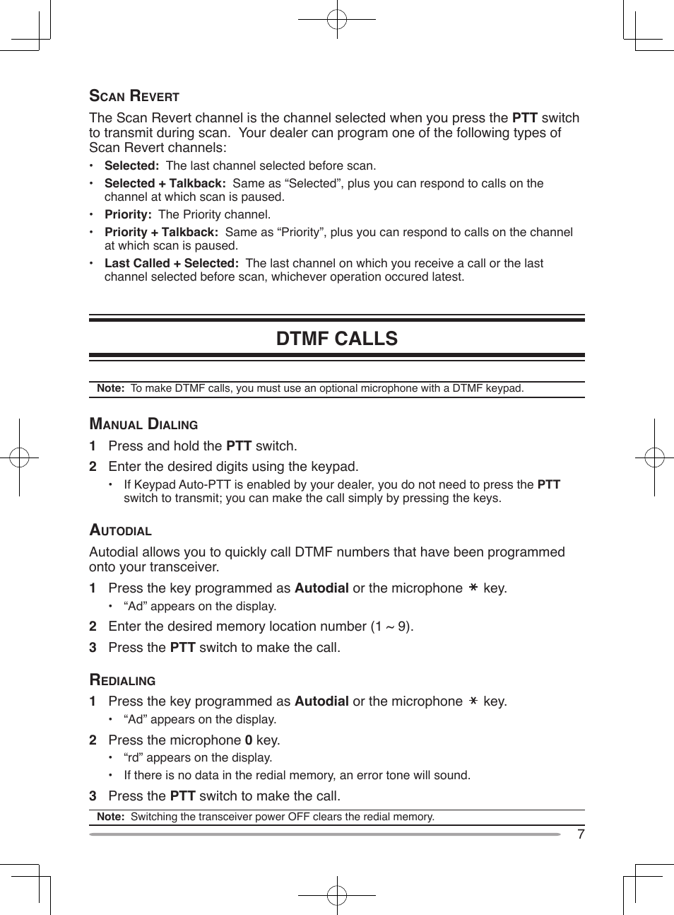 Dtmf calls | Kenwood TK-8302E User Manual | Page 12 / 19