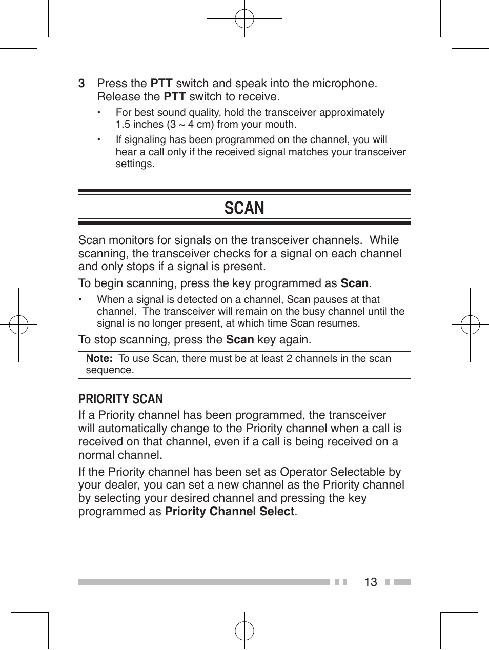 Scan | Kenwood TK-2360E User Manual | Page 21 / 28
