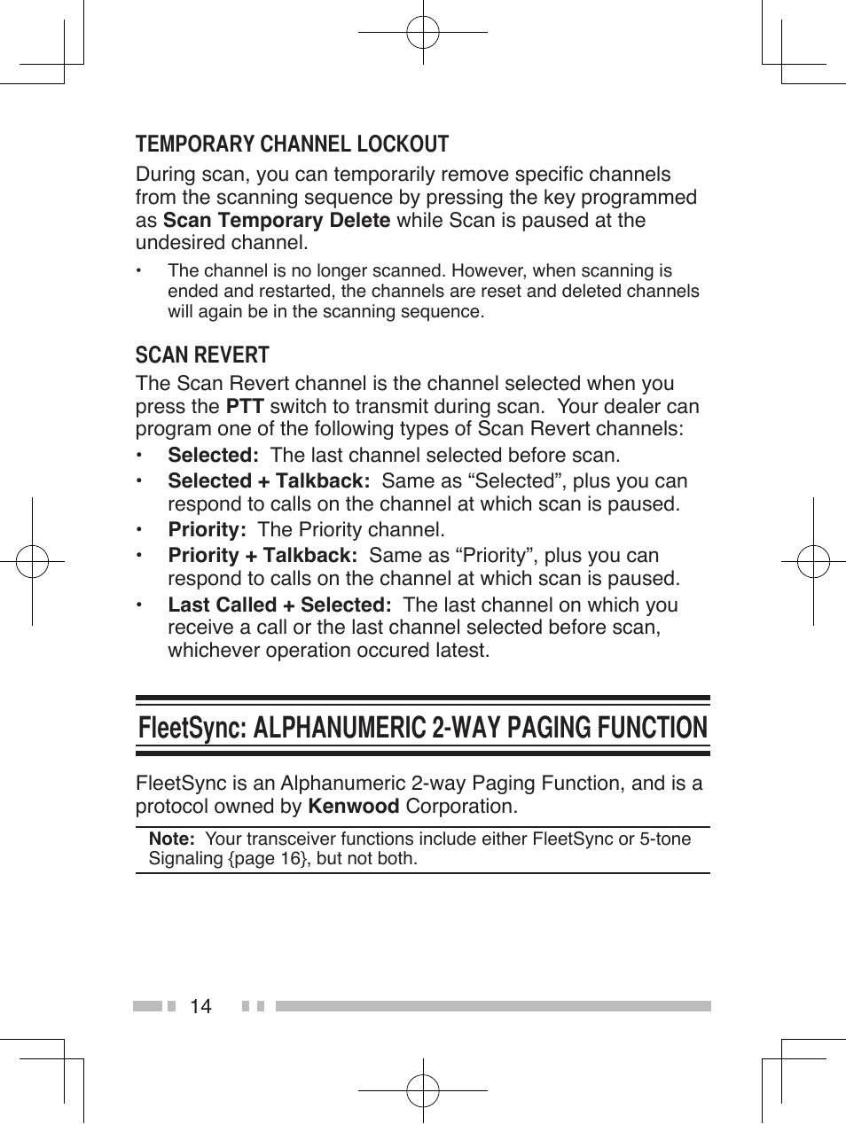 Fleetsync: alphanumeric 2-way paging function | Kenwood TK-2360E User Manual | Page 22 / 28