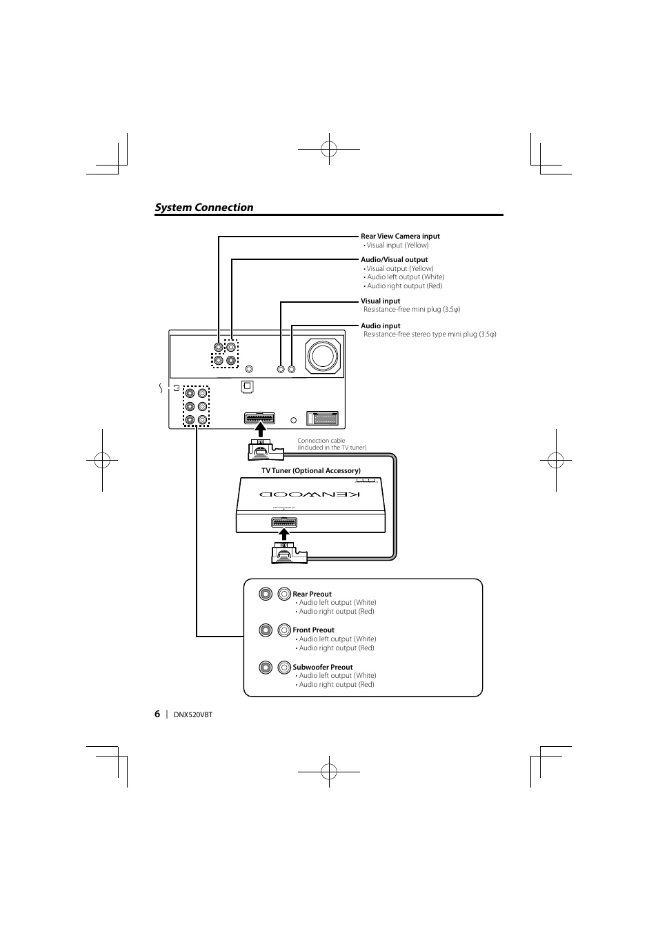 System connection | Kenwood DNX520VBT User Manual | Page 6 / 9