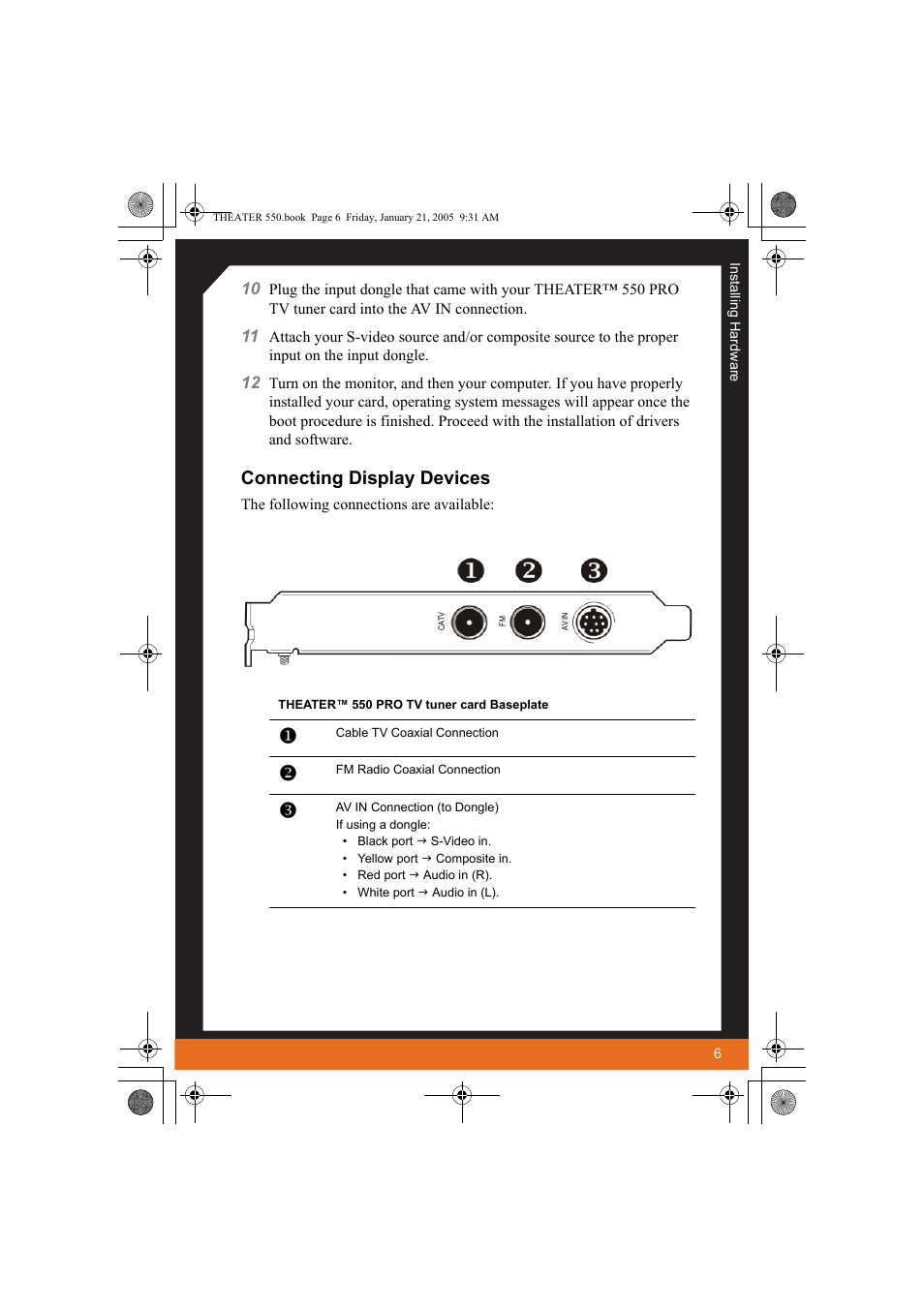 Connecting display devices | ATI Technologies THEATER 550 User Manual | Page 11 / 23