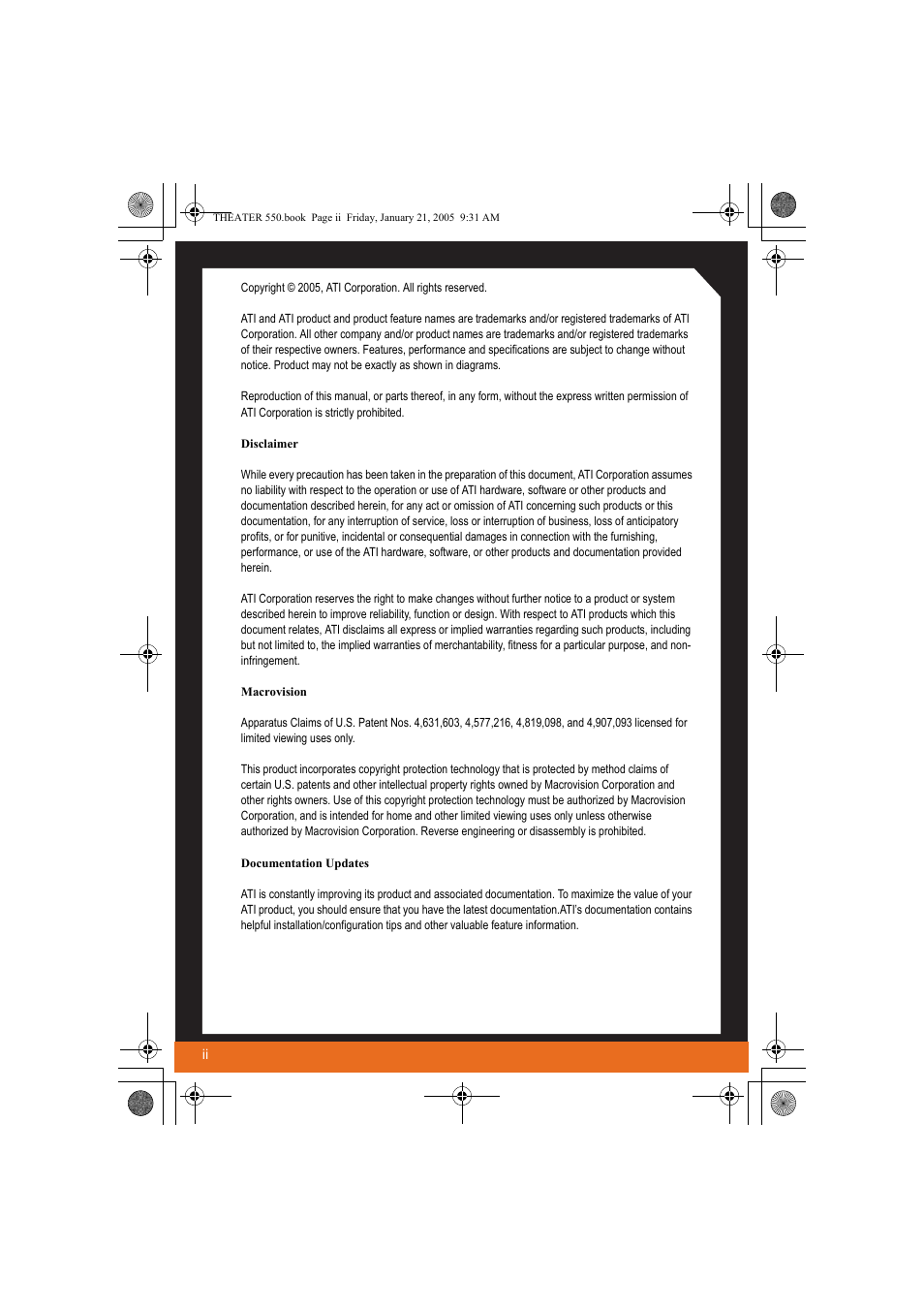 ATI Technologies THEATER 550 User Manual | Page 2 / 23