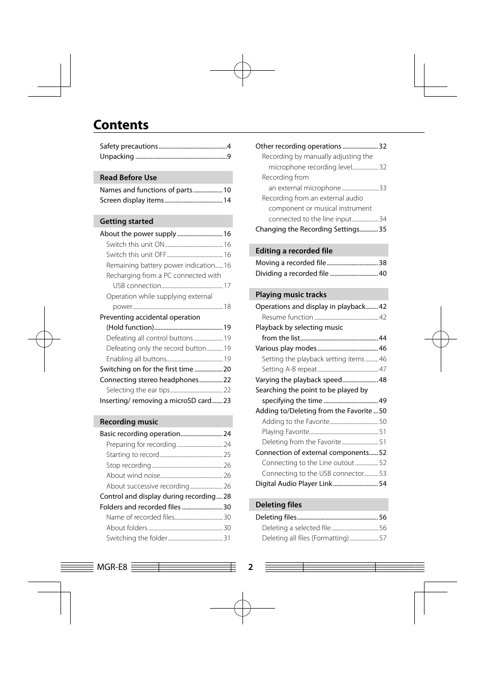 Kenwood MGR-E8-B User Manual | Page 2 / 84