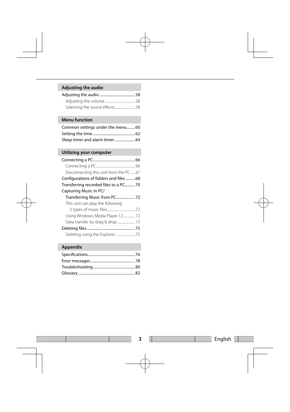 English 3 | Kenwood MGR-E8-B User Manual | Page 3 / 84