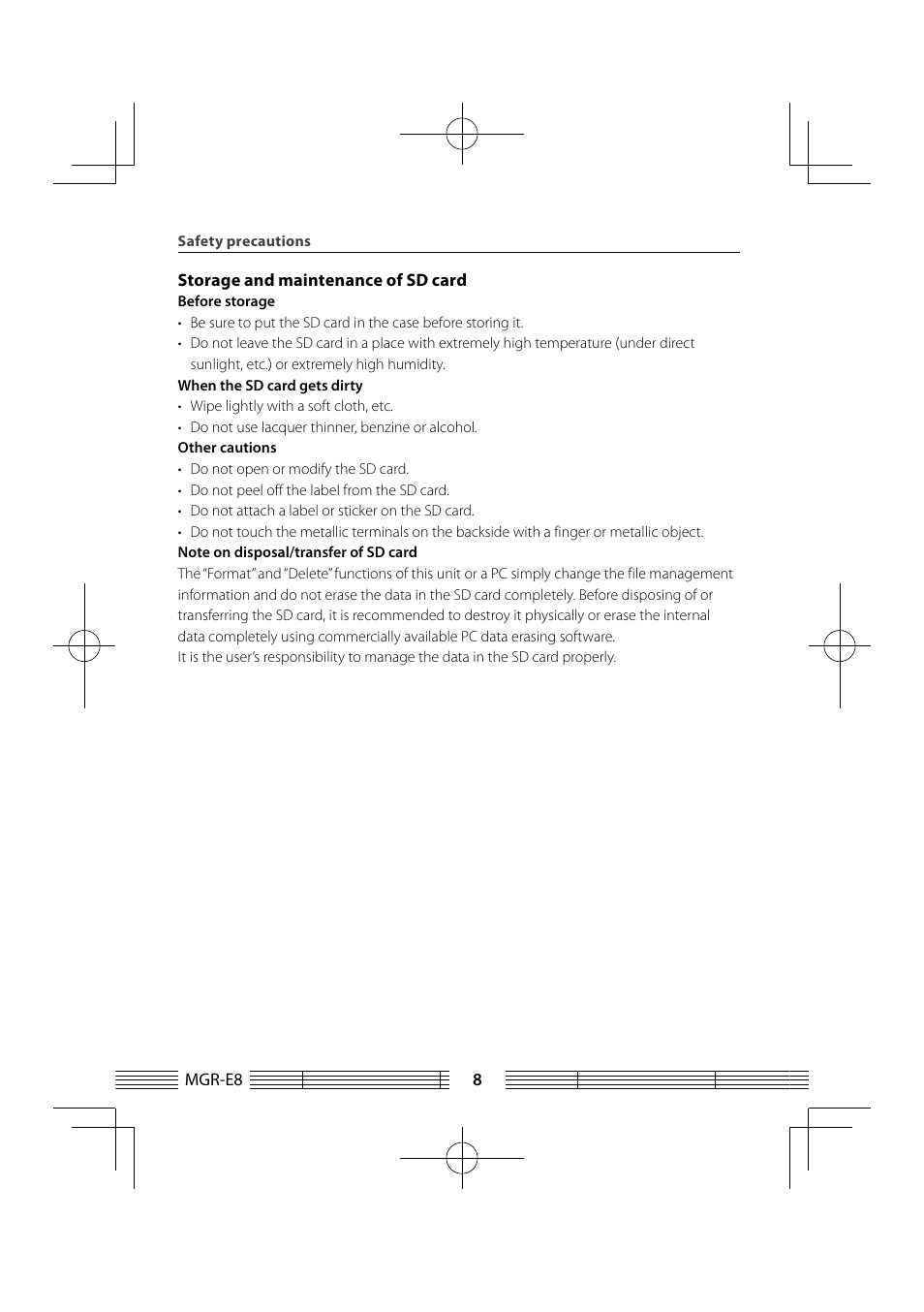 Kenwood MGR-E8-B User Manual | Page 8 / 84