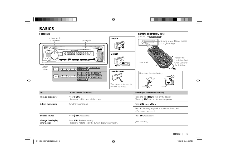 Basics | Kenwood KDC-317UR User Manual | Page 5 / 15