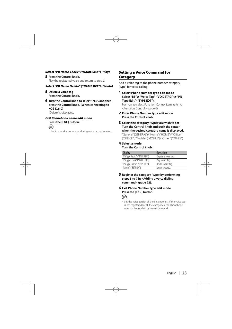Kenwood KOS-A210 User Manual | Page 23 / 40