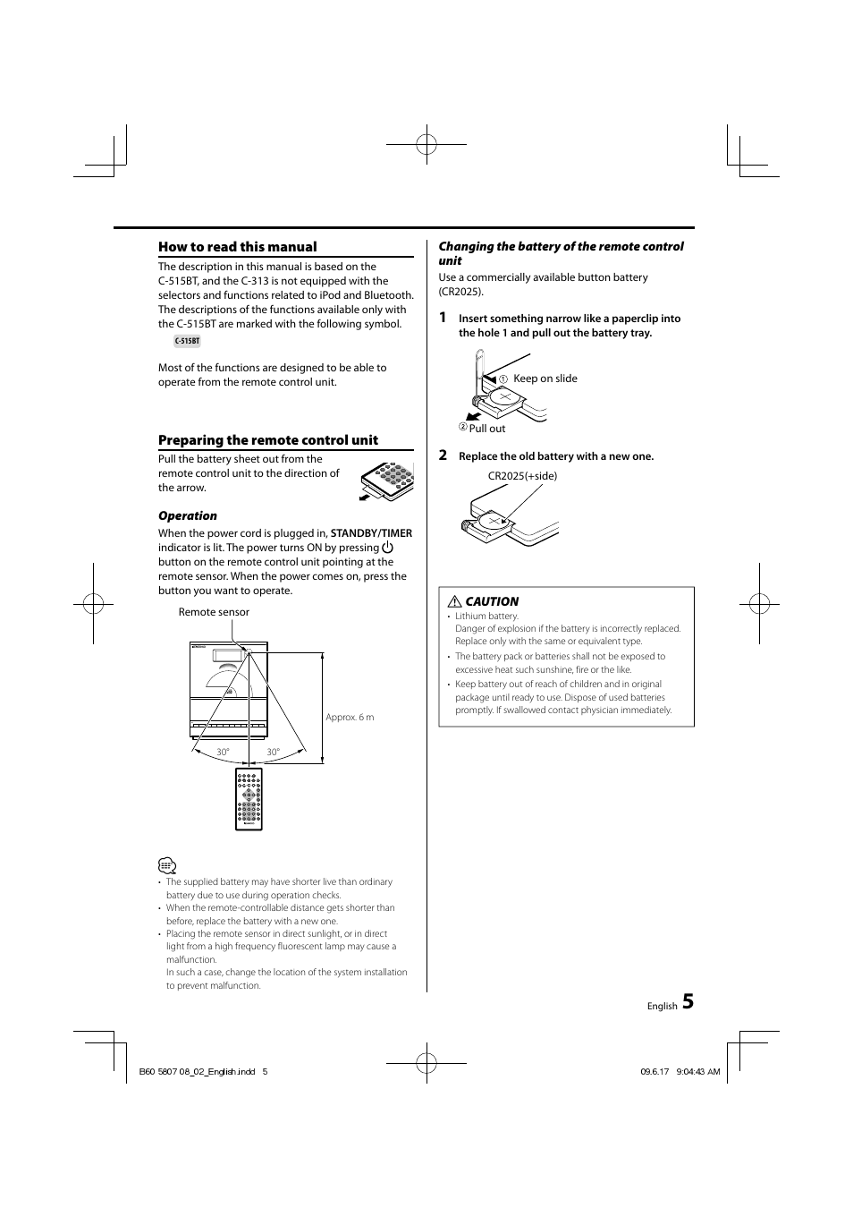 Preparing the remote control unit, How to read this manual | Kenwood C-515BT User Manual | Page 5 / 28