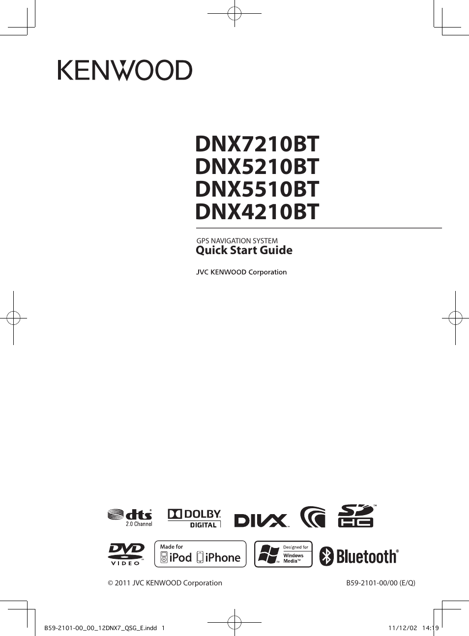 Kenwood DNX5210BT User Manual | 36 pages