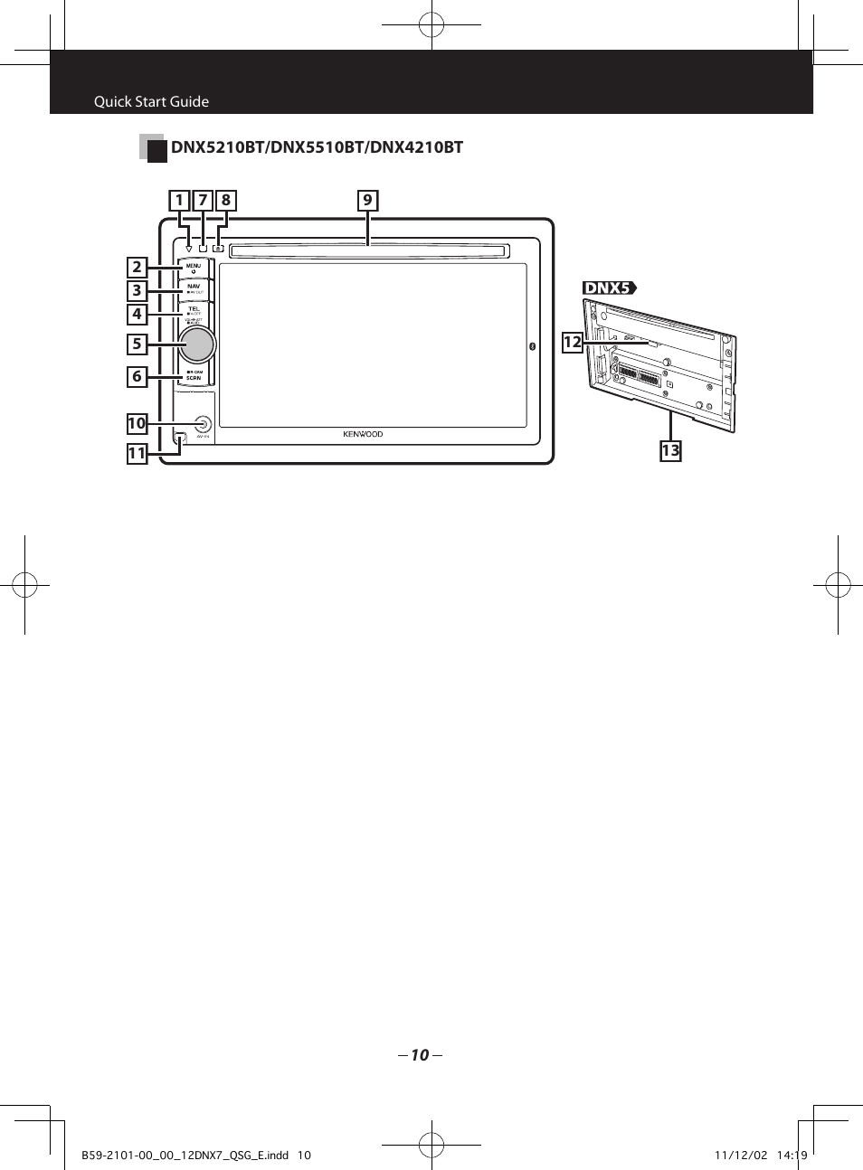 Kenwood DNX5210BT User Manual | Page 10 / 36