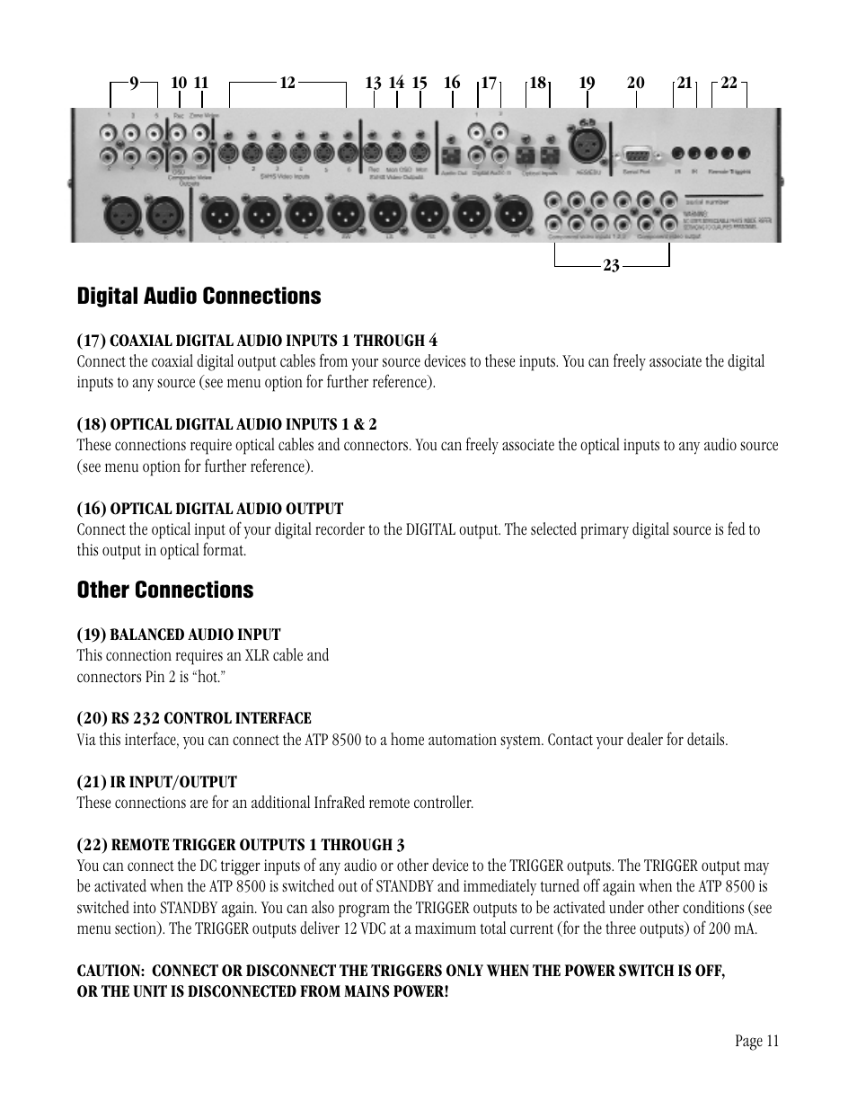 Digital audio connections, Other connections | ATI Technologies ATP 8500 User Manual | Page 11 / 36