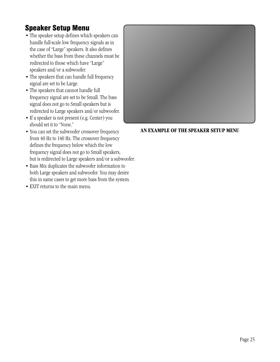 Speaker setup menu | ATI Technologies ATP 8500 User Manual | Page 25 / 36