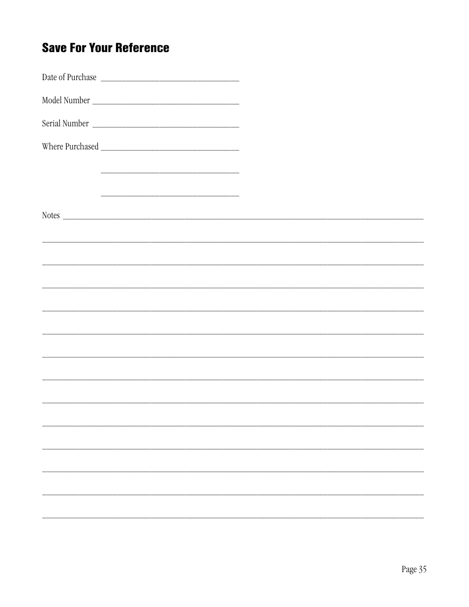 Save for your reference | ATI Technologies ATP 8500 User Manual | Page 35 / 36