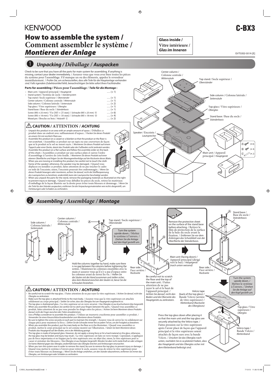 Kenwood C-BX3-B User Manual | 2 pages