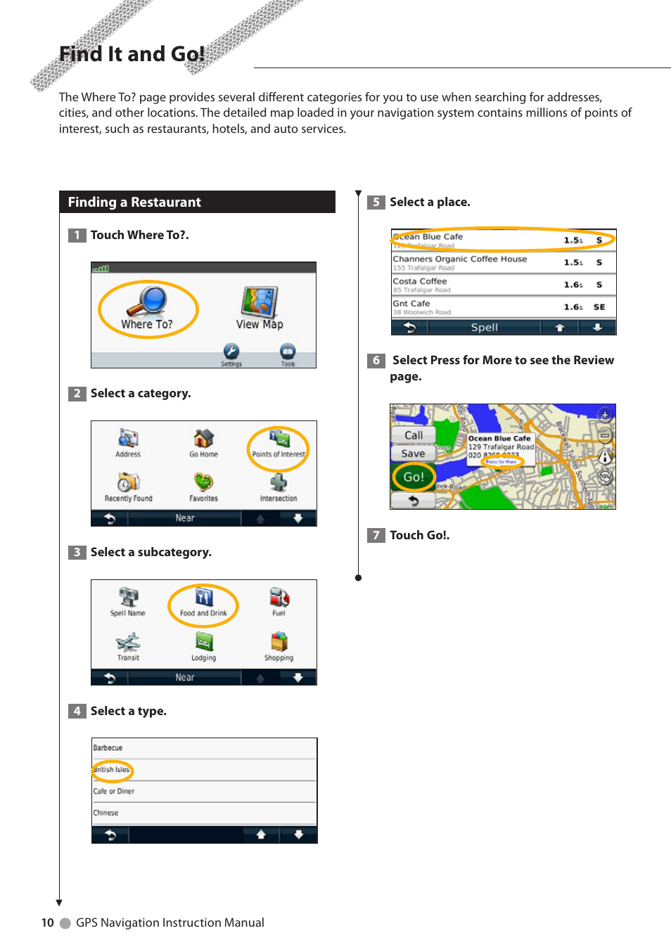 Find it and go | Kenwood DNX4280BT User Manual | Page 10 / 32