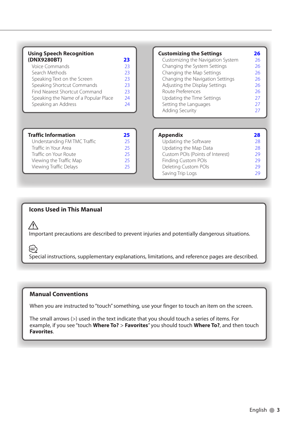 Kenwood DNX4280BT User Manual | Page 3 / 32