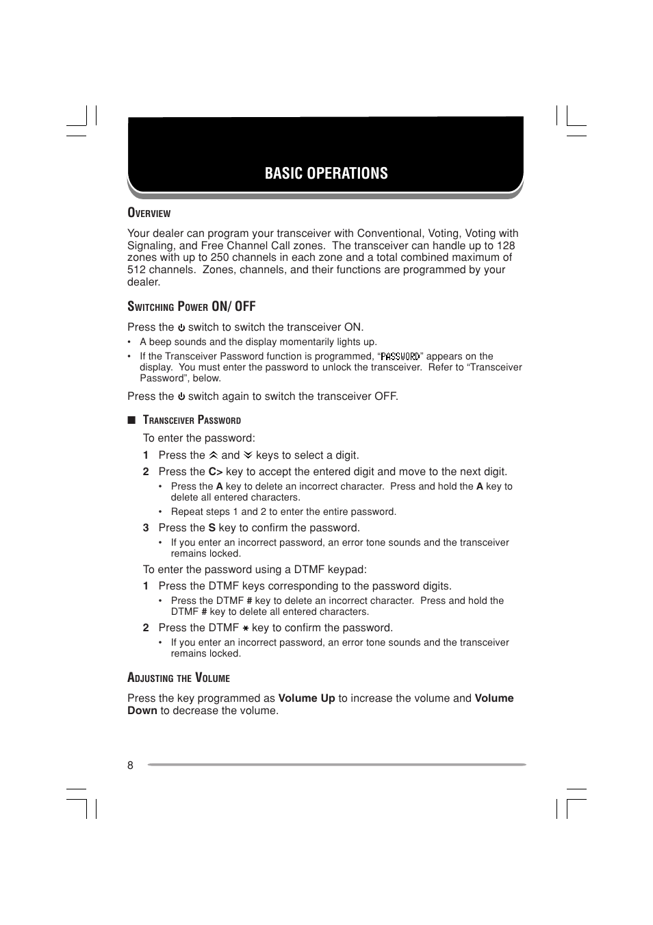 Basic operations, On/ off | Kenwood TK-7180E User Manual | Page 14 / 33