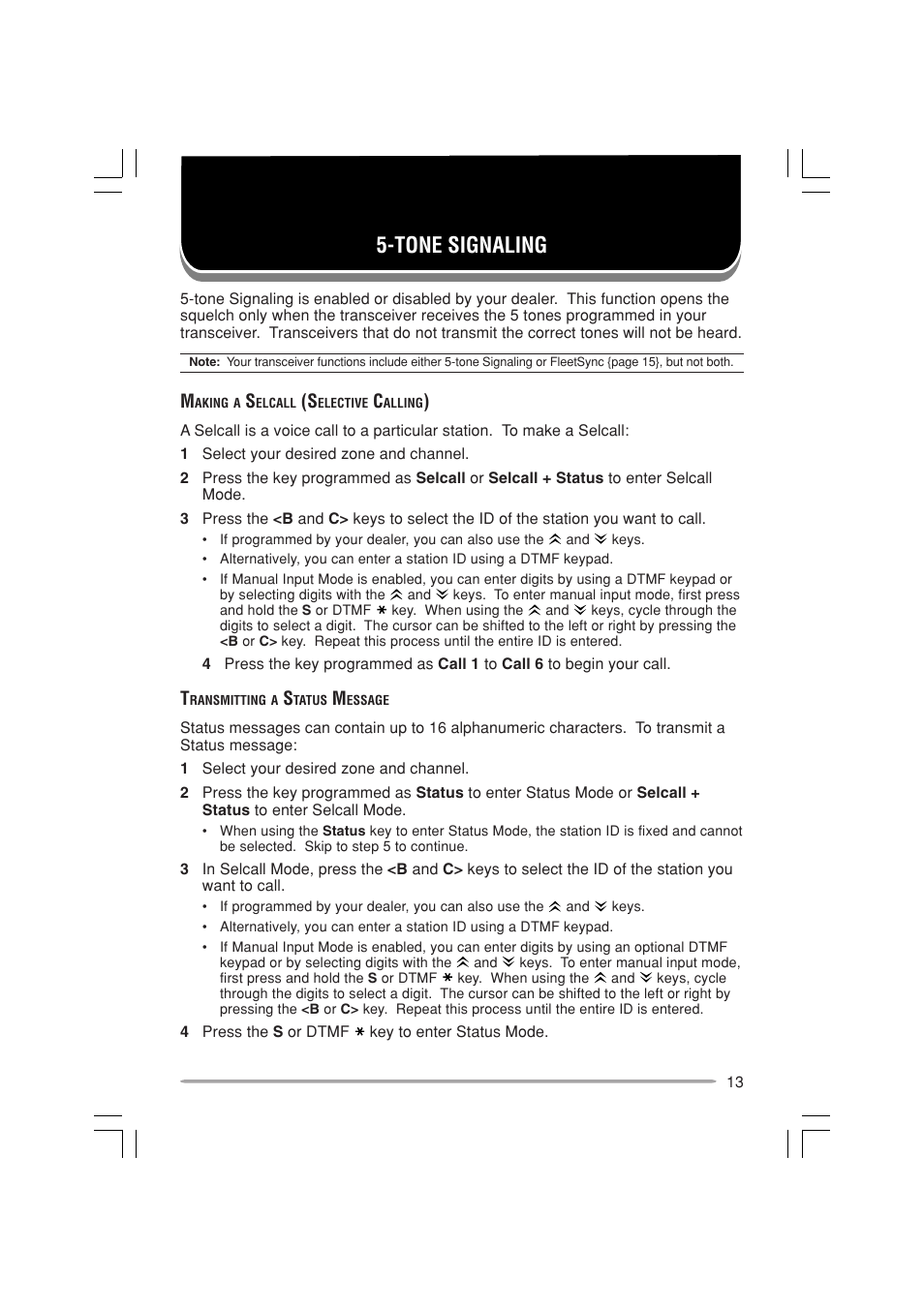 Tone signaling | Kenwood TK-7180E User Manual | Page 19 / 33