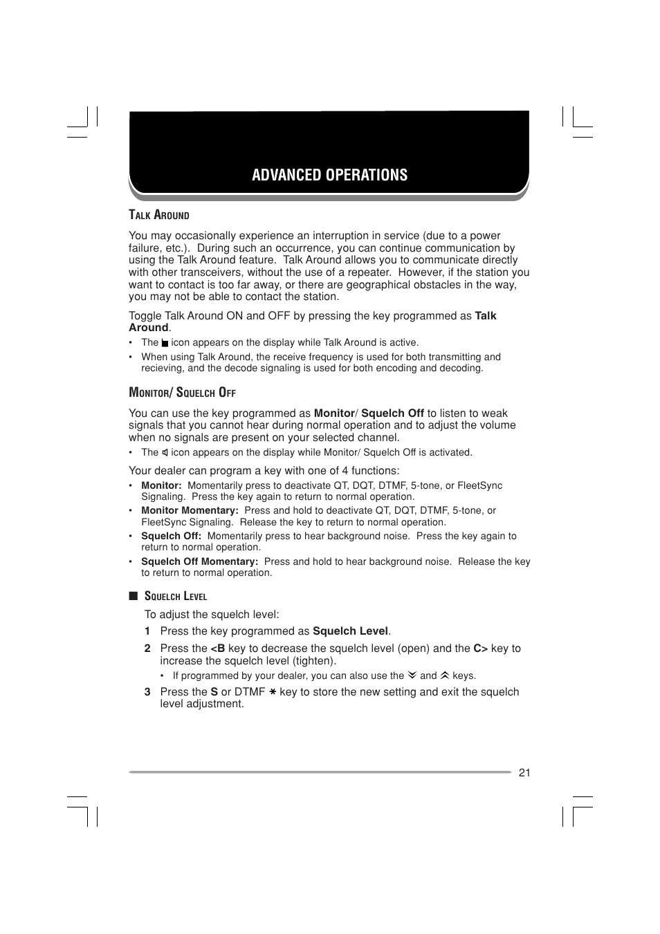 Advanced operations | Kenwood TK-7180E User Manual | Page 27 / 33