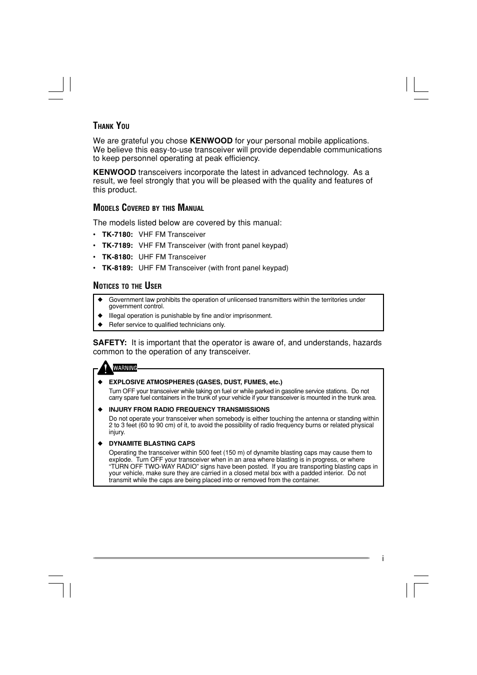 Kenwood TK-7180E User Manual | Page 3 / 33
