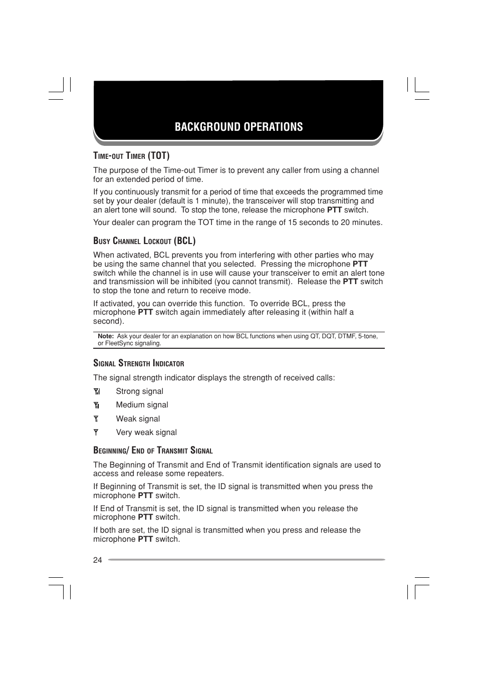 Background operations | Kenwood TK-7180E User Manual | Page 30 / 33