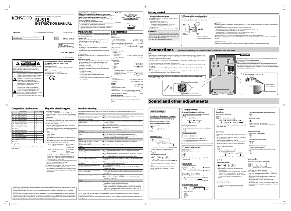 Kenwood M-515-S User Manual | 2 pages