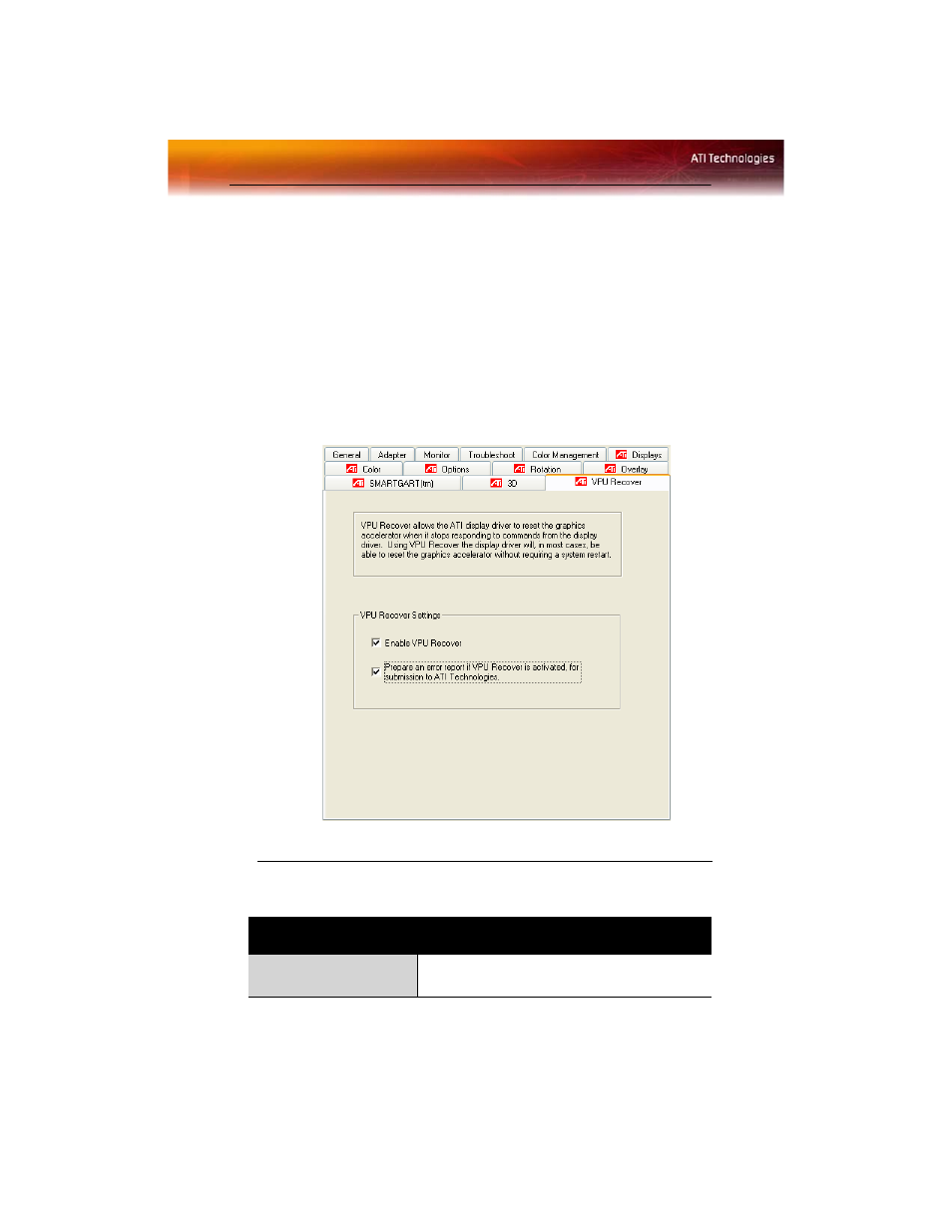 Ati vpu recover tab | ATI Technologies Radeon X600 User Manual | Page 38 / 60